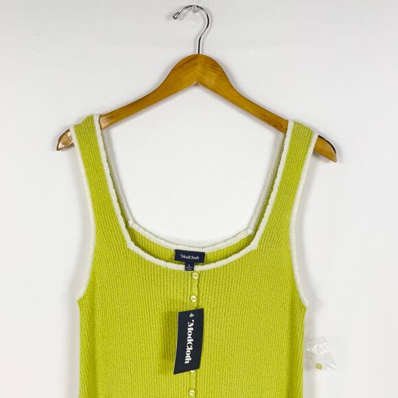 Mod Cloth Women's Matcha do About Nothing Sweater Dress Large Lime Green - Picture 4 of 15